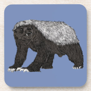 Dessous-de-verre Honey Badger Attitude sans peur Illustration anima