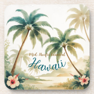 Dessous-de-verre Honolulu Voyage Hawaïen de style vintage