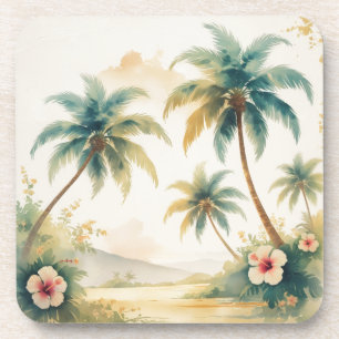 Dessous-de-verre Honolulu Voyage Hawaïen de style vintage