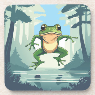 Dessous-de-verre Hopping Bons Temps Grenouille Dans Un Dessous de v