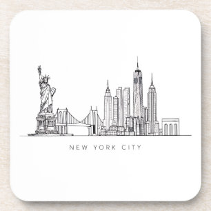 Dessous-de-verre Horizon de New York minimaliste en ligne art