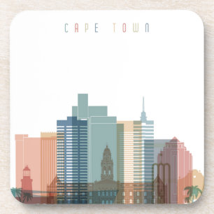 Dessous-de-verre Horizon de ville de Cape Town, Afrique  