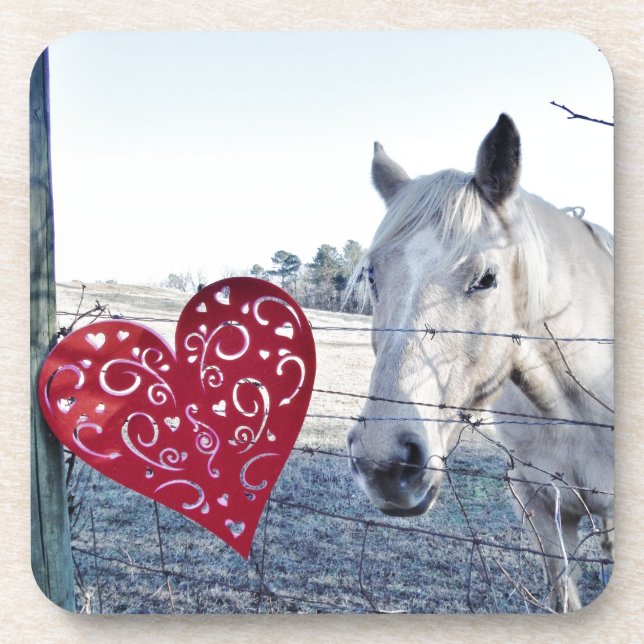Dessous-de-verre HORSE coeur Valentine (Devant)
