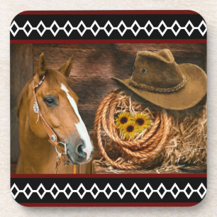 Dessous-de-verre Horse cowboy Hat Lasso Western
