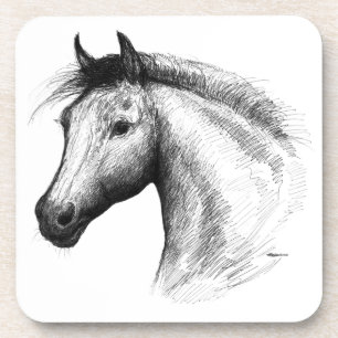 Dessous-de-verre Horse : White
