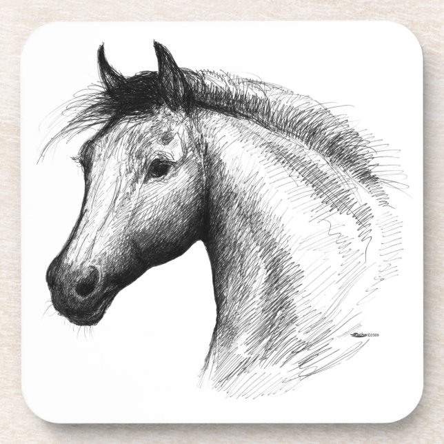 Dessous-de-verre Horse : White (Devant)