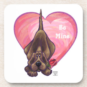 Dessous-de-verre Hound Dog Valentine's Day