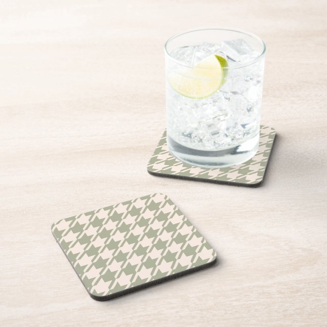 Dessous-de-verre Houndstooth Green+Cream Lg Motif (Côté Droit)