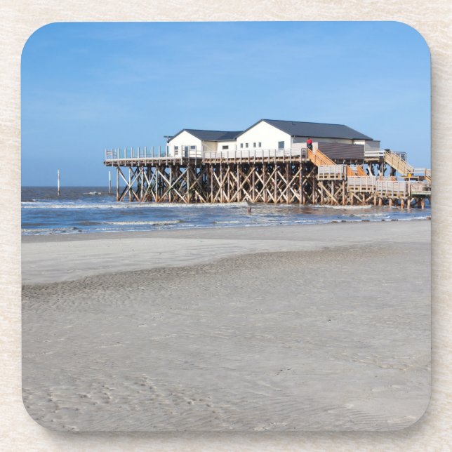 Dessous-de-verre House on stilts at the beach of St Peter Ording (Devant)