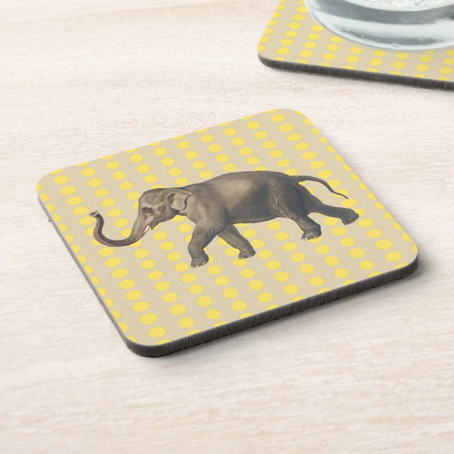 Dessous-de-verre Humeurs d'épices de moutarde points avec éléphant (Côté gauche)