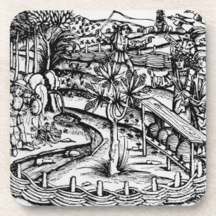 Dessous-de-verre Husbandsmen heureux tendant les abeilles,