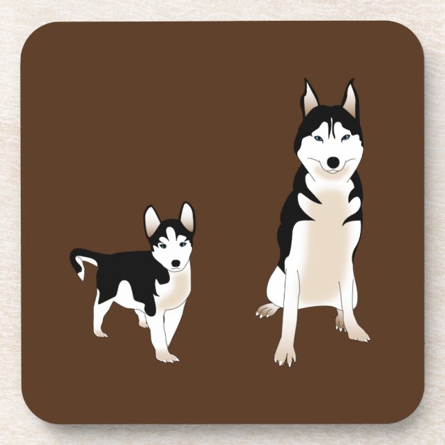 Dessous de verre Husky avec dossier en liège. (Devant)