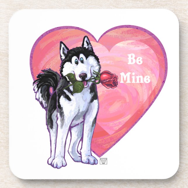 Dessous-de-verre Husky Valentine's Day (Devant)