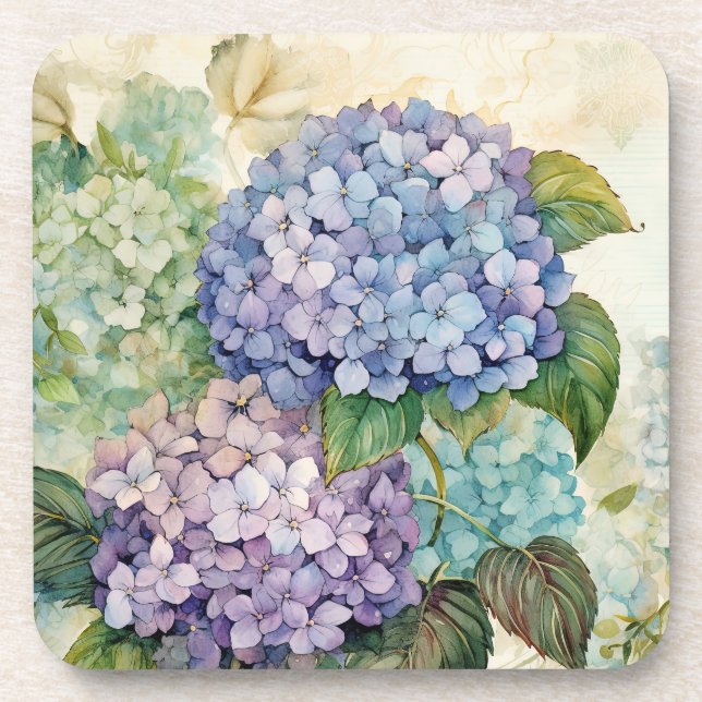 Dessous-de-verre Hydrangeas colorés  (Devant)