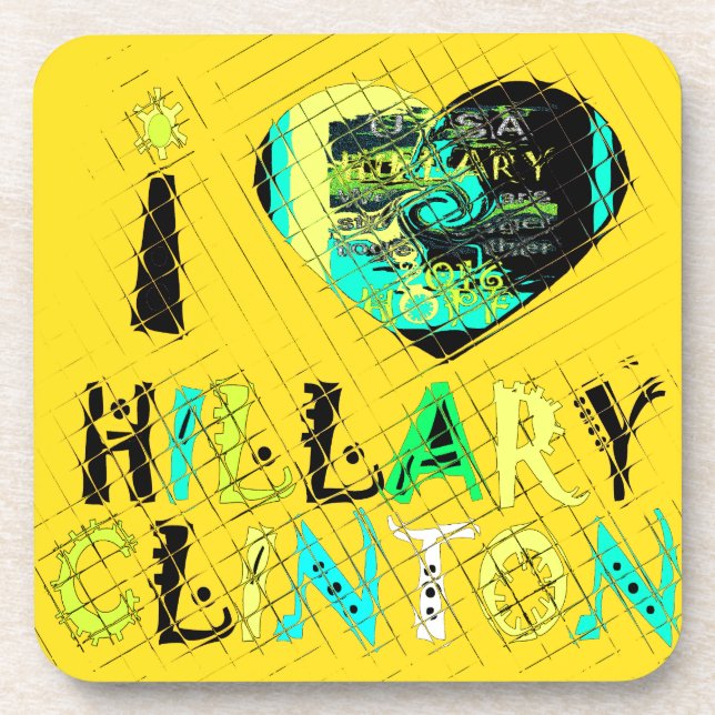 Dessous-de-verre I Heart Hillary Clinton : Graffiti Expression Art (Devant)