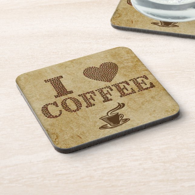 Dessous-de-verre I Love Coffee Beverage Coaster (Côté gauche)