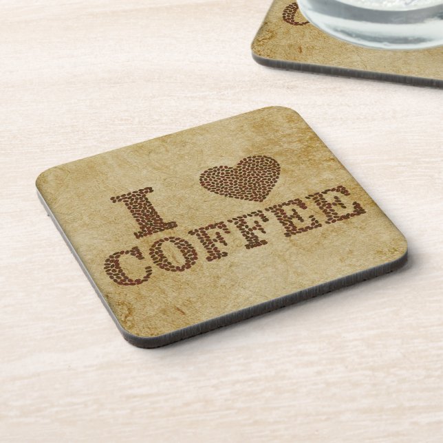 Dessous-de-verre I Love Coffee Beverage Coaster (Côté gauche)