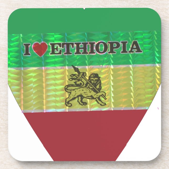 Dessous-de-verre I Love Heart Ethiopie : Drapeau Art Motif (Devant)