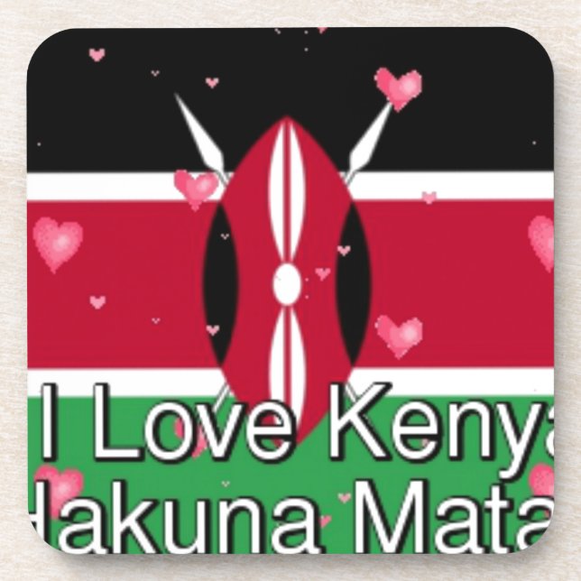 Dessous-de-verre I Love Kenya et "Hakuna Matata" Art Print (Devant)