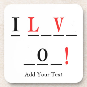 Dessous-de-verre I Love You-Hangman Style par Shirley Taylor
