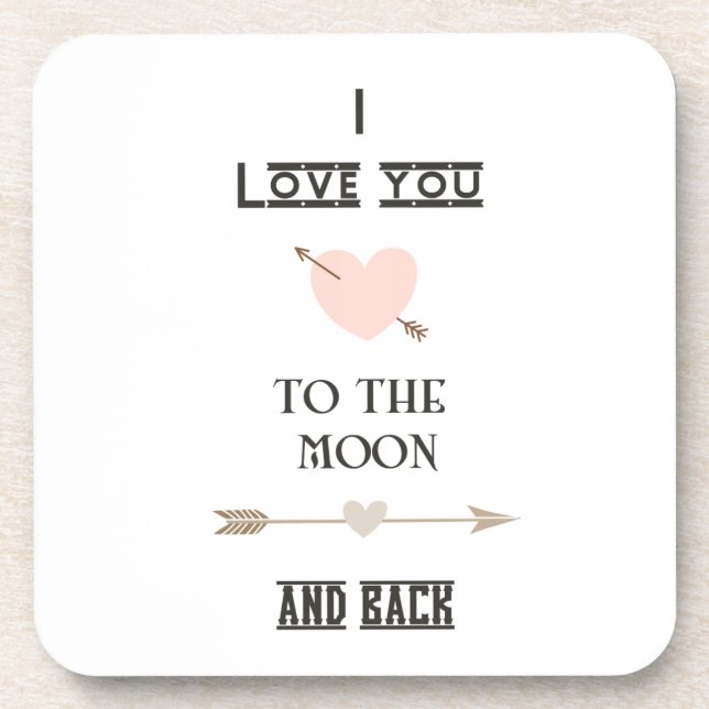 Dessous-de-verre I love you to the moon and back (Devant)