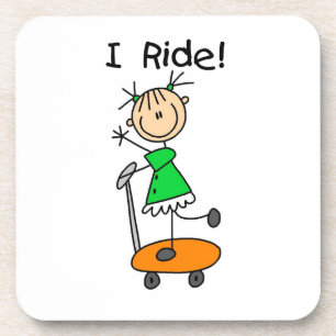 Dessous-de-verre I Ride - Girl on Scooter