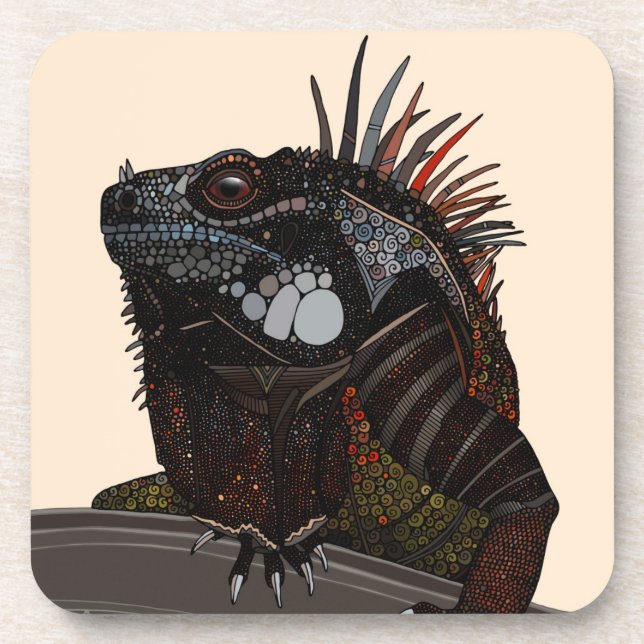 Dessous-de-verre iguana ecru (Devant)