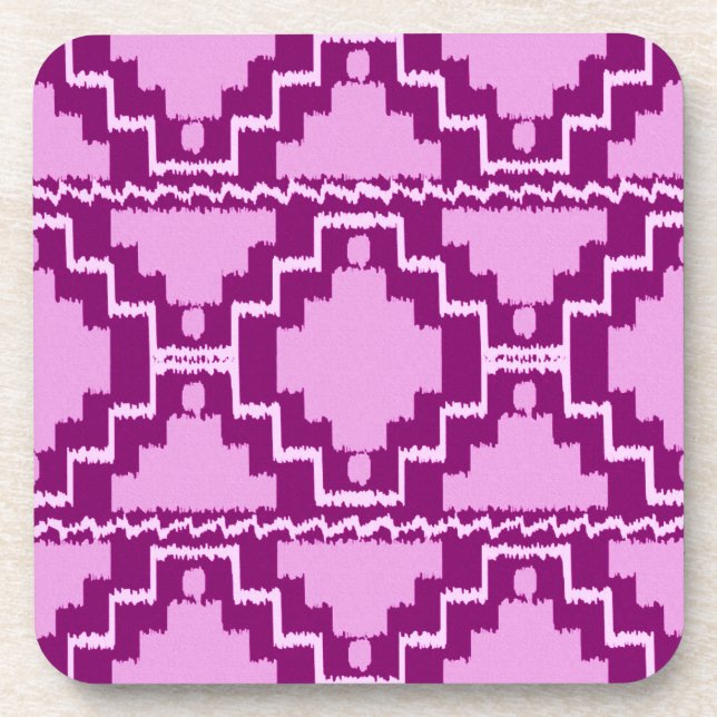 Dessous-de-verre Ikat Aztec Motif - Amethyst violet et violet (Devant)