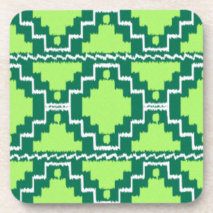 Dessous-de-verre Ikat Aztec Motif - Forêt et chaux vert