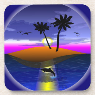 DESSOUS-DE-VERRE ÎLE TROPICALE