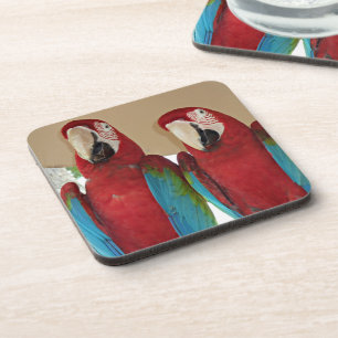 Dessous-de-verre Illustration de boisson tropicale au ara rouge