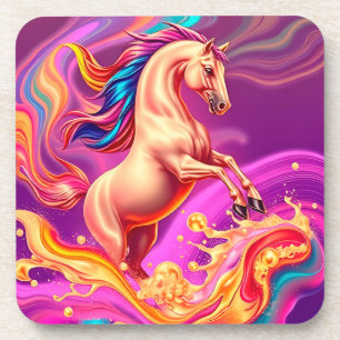 Dessous-de-verre Illustration de cheval vibrant abstrait