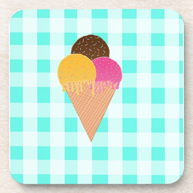 Dessous-de-verre Illustration de glace colorée (Devant)
