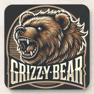 Dessous-de-verre Illustration de grizzly féroce