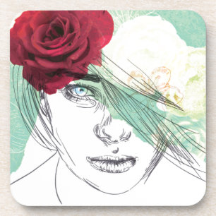 Dessous-de-verre illustration de la fille vintage