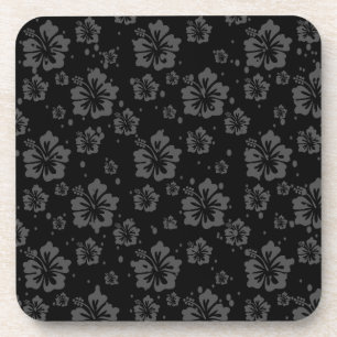 Dessous-de-verre Illustration de la fleur noire sur l'Arrière - pla