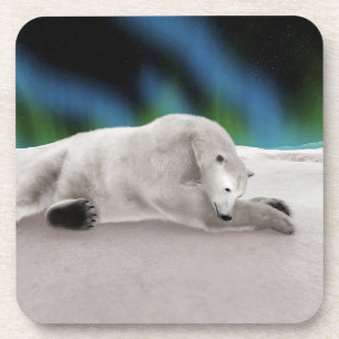 Dessous-de-verre Illustration de la nature arctique de l'ours polai