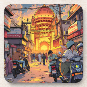 Dessous-de-verre Illustration de l'Inde Kolkata