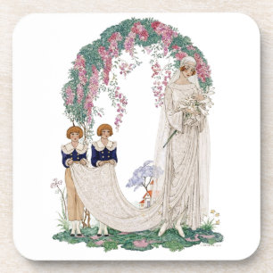 Dessous-de-verre Illustration de mariage Art Nouveau – Mariée vinta