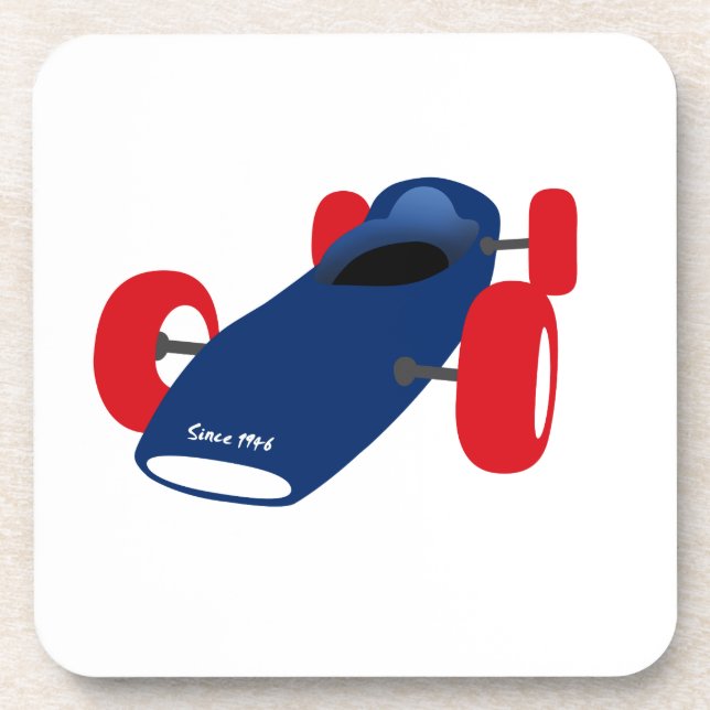 Dessous-de-verre Illustration de voiture de course imprimée sur des (Devant)