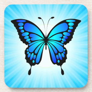 Dessous-de-verre Illustration d'insecte bleu papillon-20284