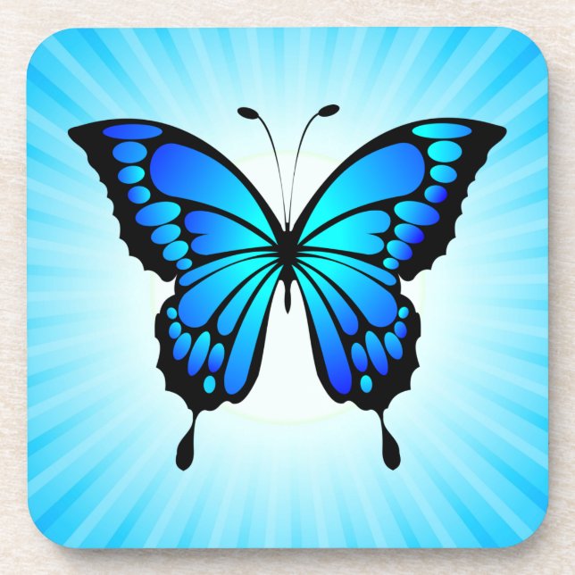 Dessous-de-verre Illustration d'insecte bleu papillon-20284 (Devant)