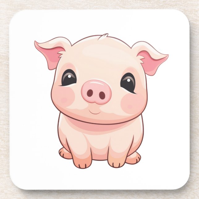 Dessous-de-verre Illustration du cochon de dessin (Devant)