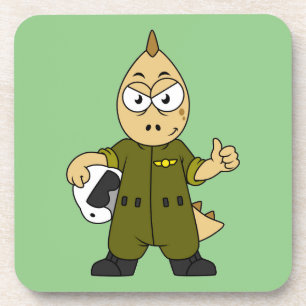 Dessous-de-verre Illustration D'Un Pilote À Jet Allosaurus.