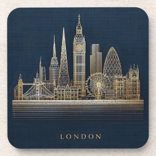 Dessous-de-verre Illustration élégante de la skyline de Londres en