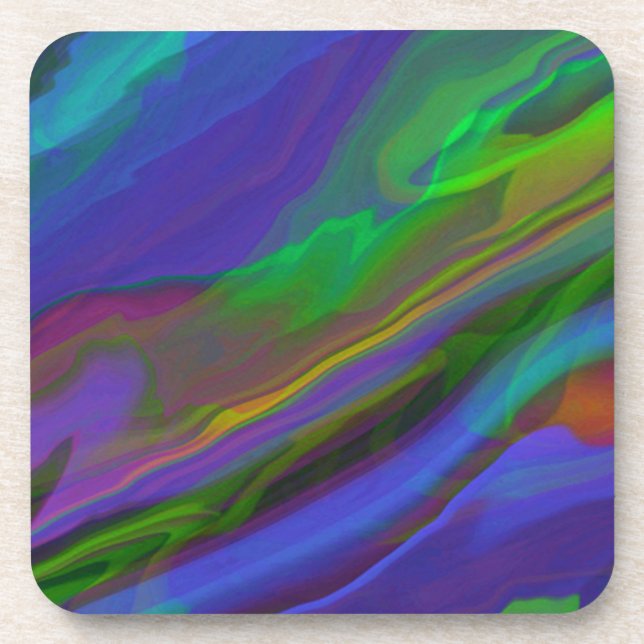 Dessous-de-verre Illustration en marbre Abstrait Colorful Cute (Devant)