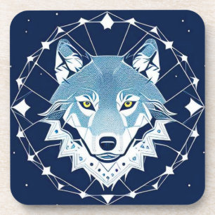 Dessous-de-verre Illustration géométrique d'un loup