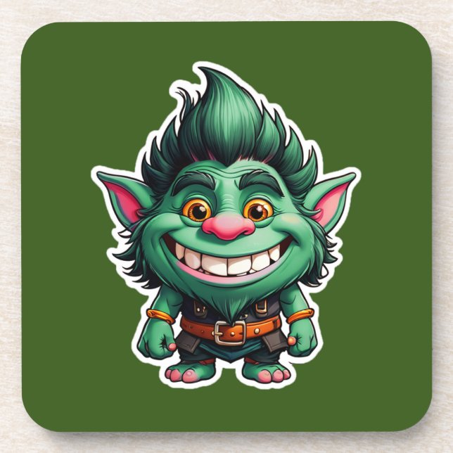 Dessous-de-verre Illustration Happy Little Troll Chibi (Devant)