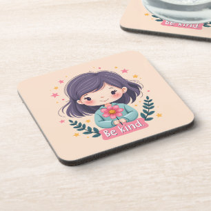 Dessous-de-verre Illustration mignonne Kawaii "Soyez gentil"