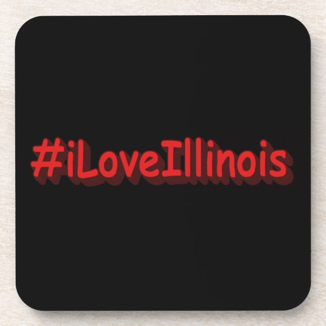 Dessous-de-verre "#iLoveIllinois" Joli design. Acheter maintenant (Devant)